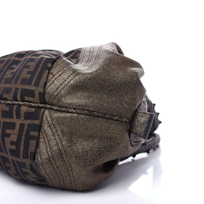 Fendi Zucca Goatskin Spy Bowler Tobacco Bronzo 10 of 10