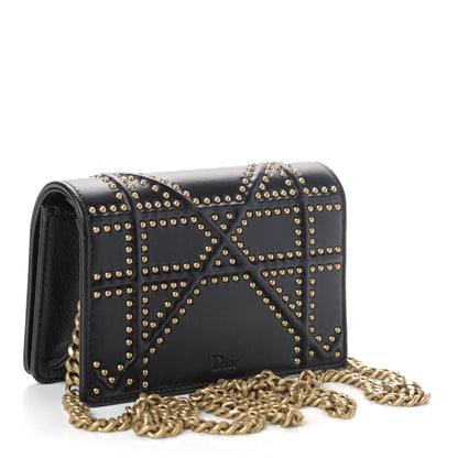 Christian Dior Lambskin Studded Micro Diorama Flap Bag Black 2 of 4