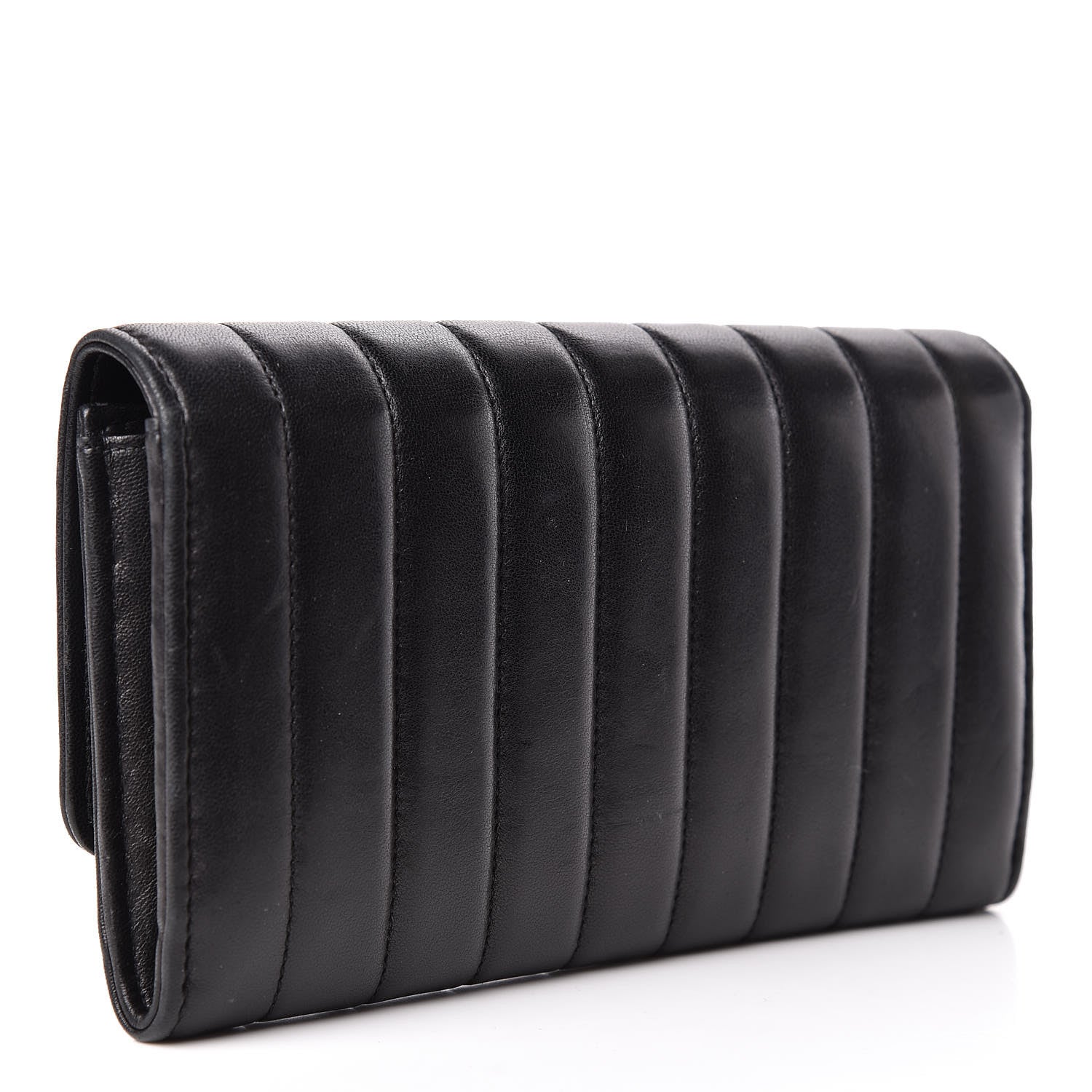 Saint Laurent Lambskin Matelasse Monogram Large Vicky Continental Wallet Black 3 of 11