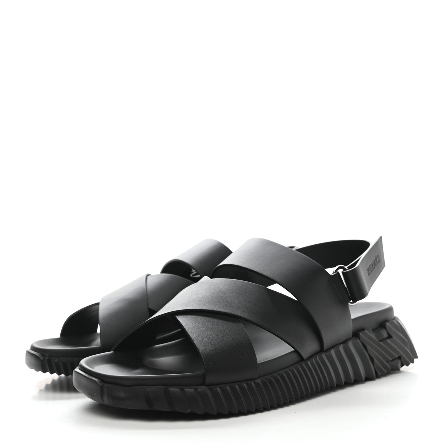Calfskin Goatskin Mens Electric Sandals 43 Black