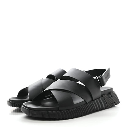 Hermes Calfskin Goatskin Mens Electric Sandals 43 Black 3 of 9