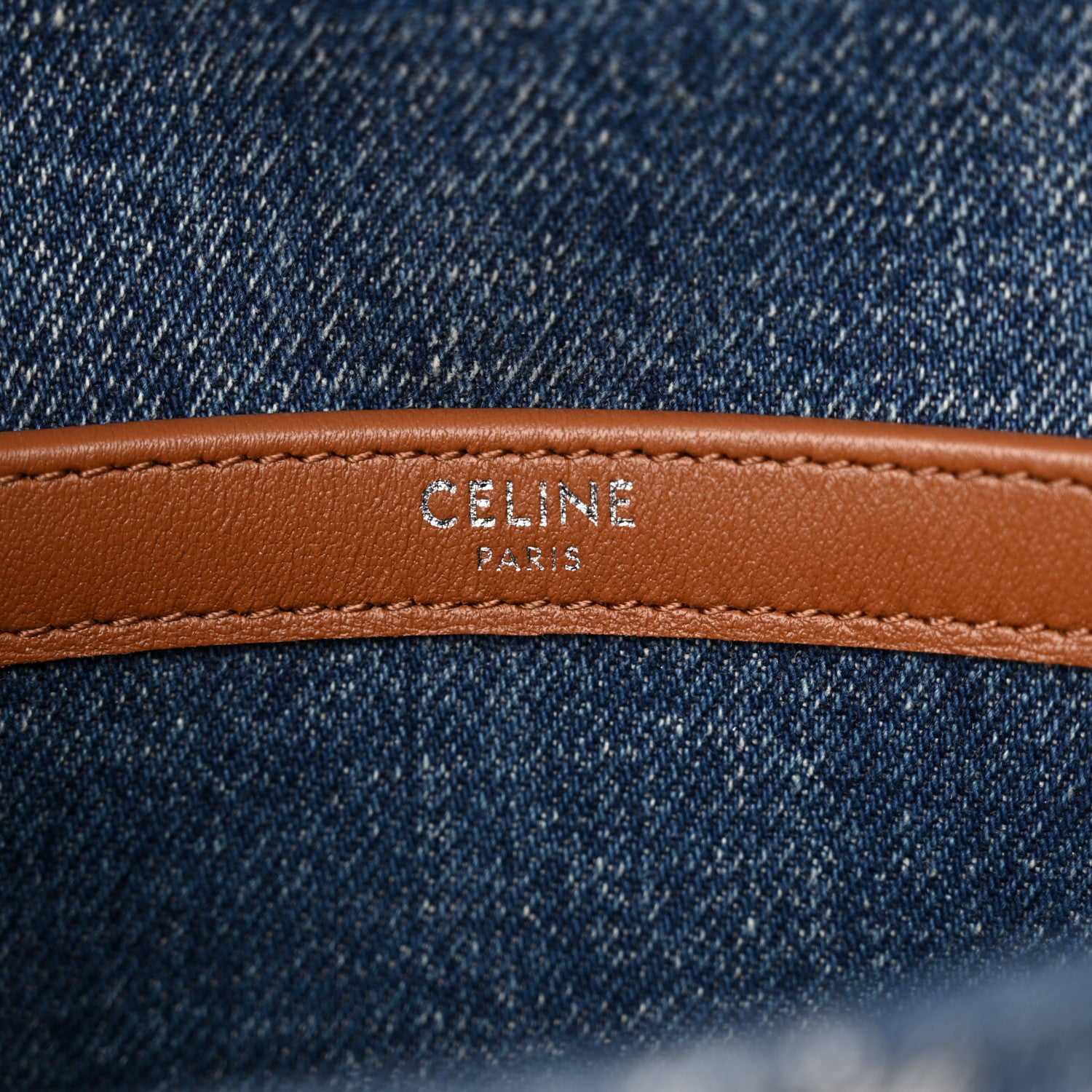 Celine Denim Triomphe Claude Chain Shoulder Bag Blue Silver 6 of 11
