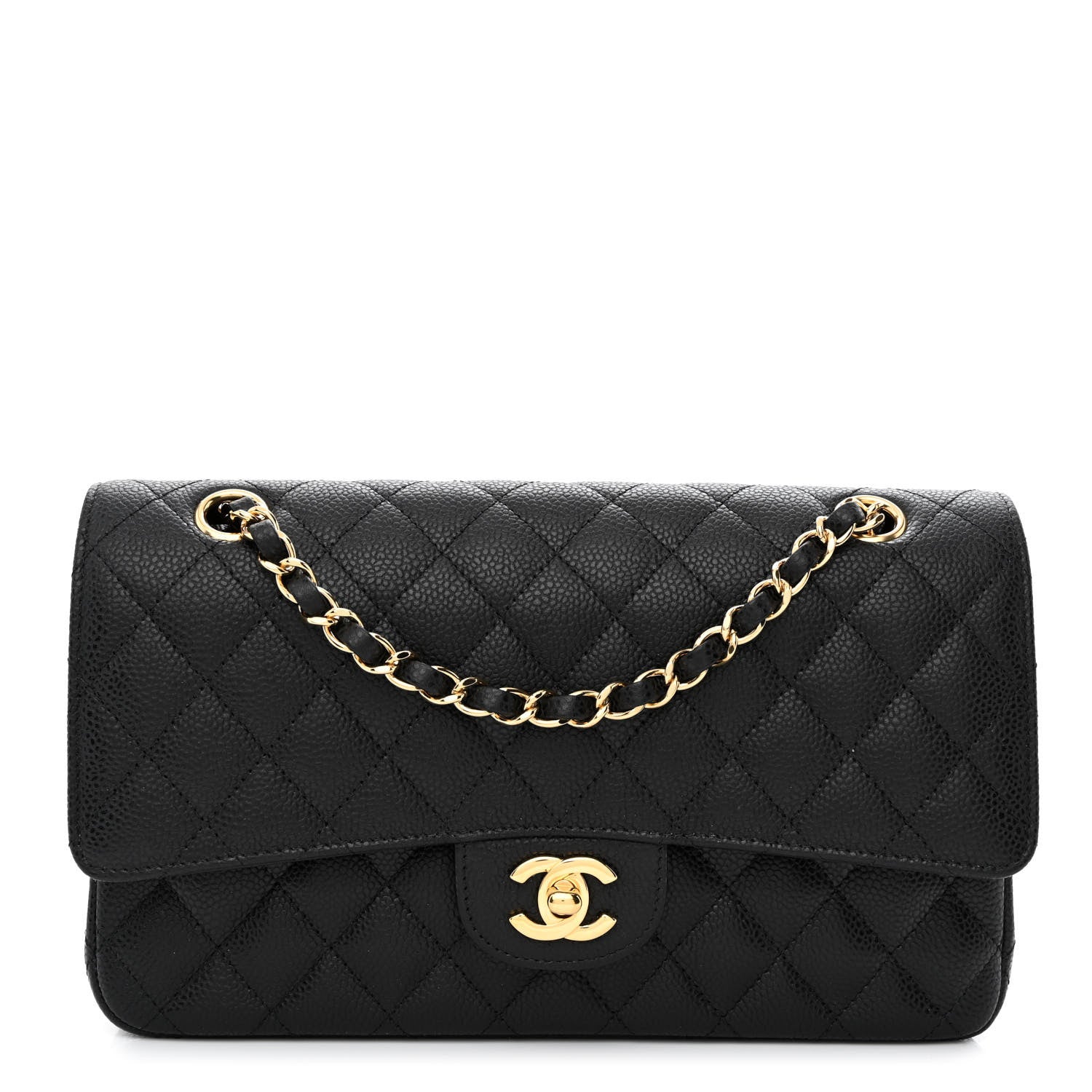 Chanel Caviar Quilted Medium Double Flap Black 1 of 12