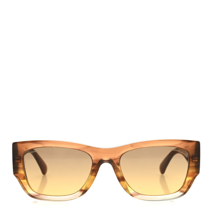 Chanel Acetate Rectangle Sunglasses 5507-A Brown Orange 2 of 8