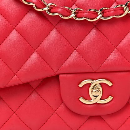 Chanel Lambskin Quilted Jumbo Double Flap Red 8 of 14