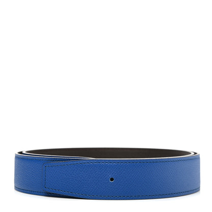 Hermes Epsom 32mm Belt Strap 90 Bleu Electrique Chocolate 1 of 5