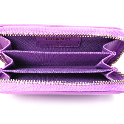 Chanel Caviar Quilted Filigree Coin Purse Purple 4 of 11