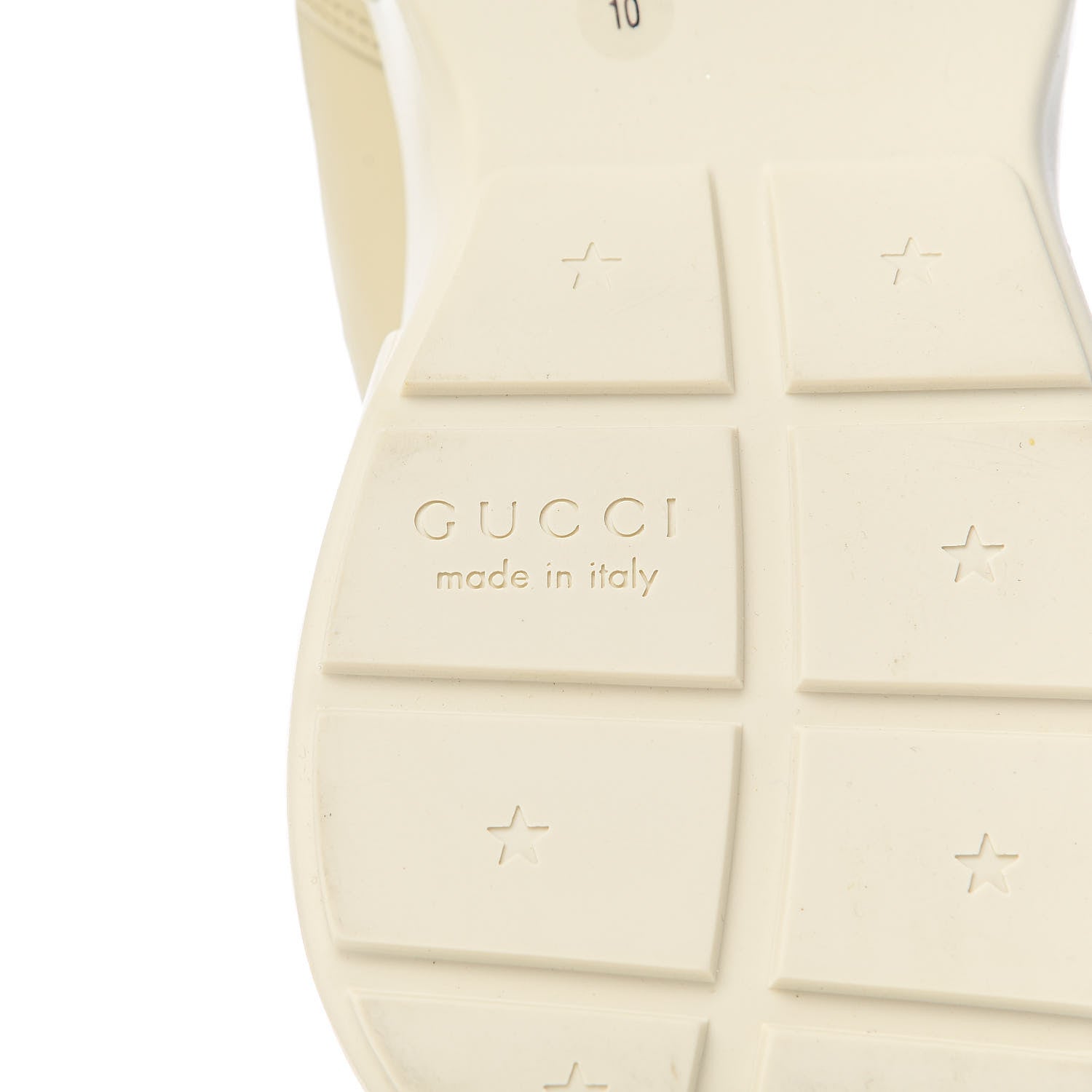 Gucci Calfskin Logo Mens Rhyton Sneakers 10 Ivory 7 of 9
