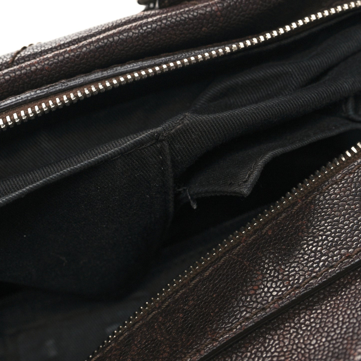 Caviar Quilted Bowler Tote Brown