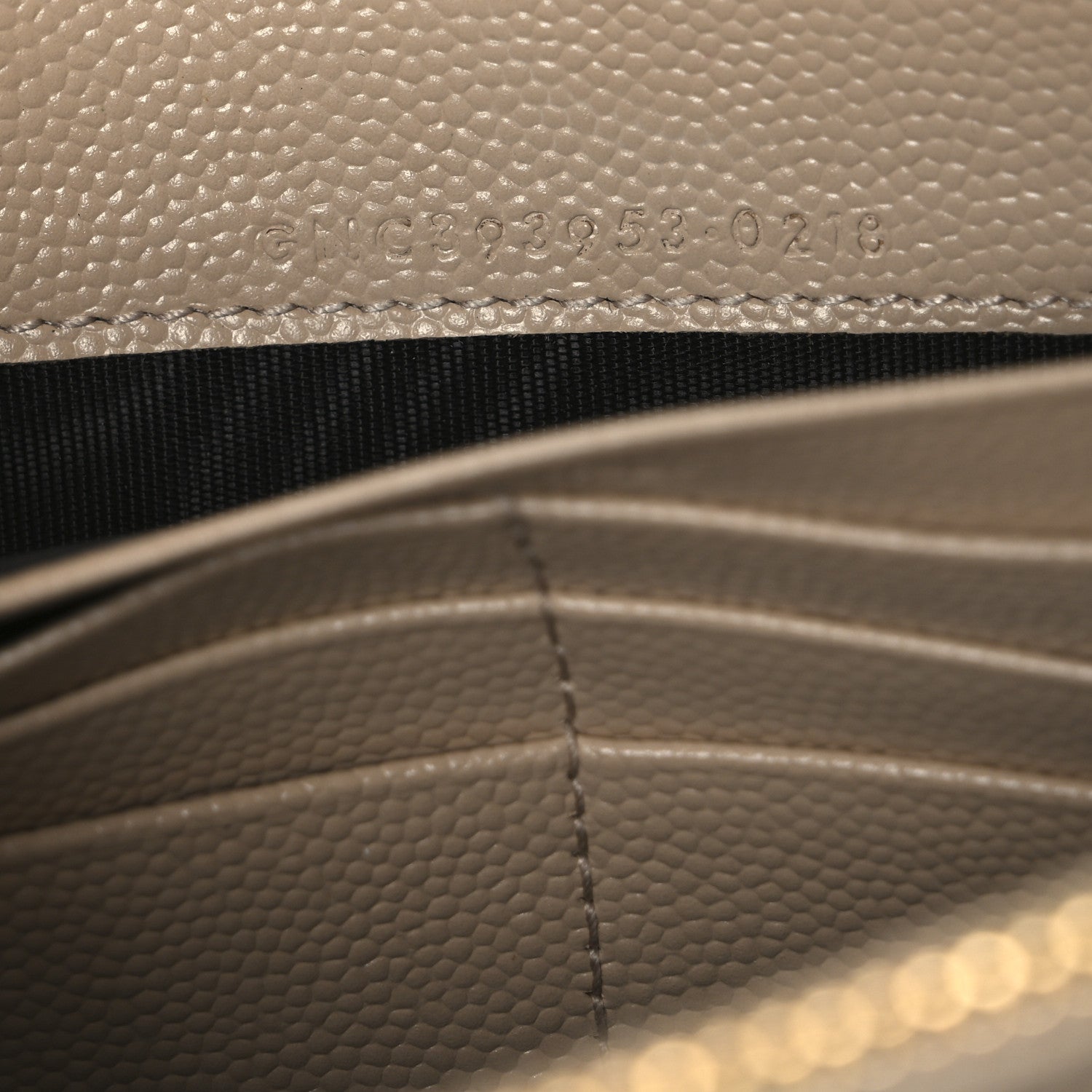 Saint Laurent Grain De Poudre Matelasse Chevron Monogram Envelope Chain Wallet Nude Powder 7 of 10