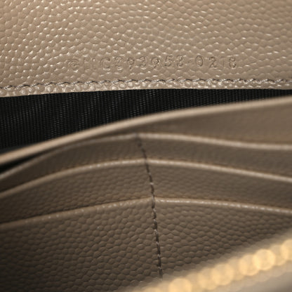 Saint Laurent Grain De Poudre Matelasse Chevron Monogram Envelope Chain Wallet Nude Powder 7 of 10