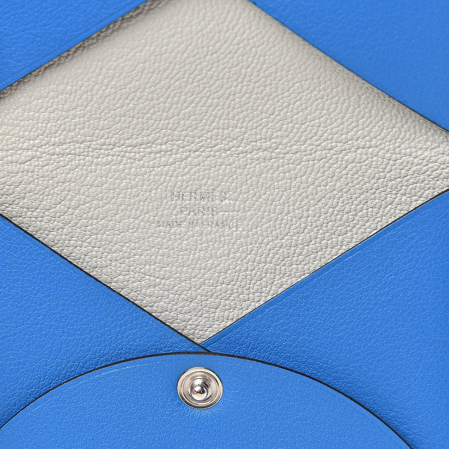 Hermes Swift Calvi Tattoo Card Case Bleu Hydra Gris Perle 6 of 8