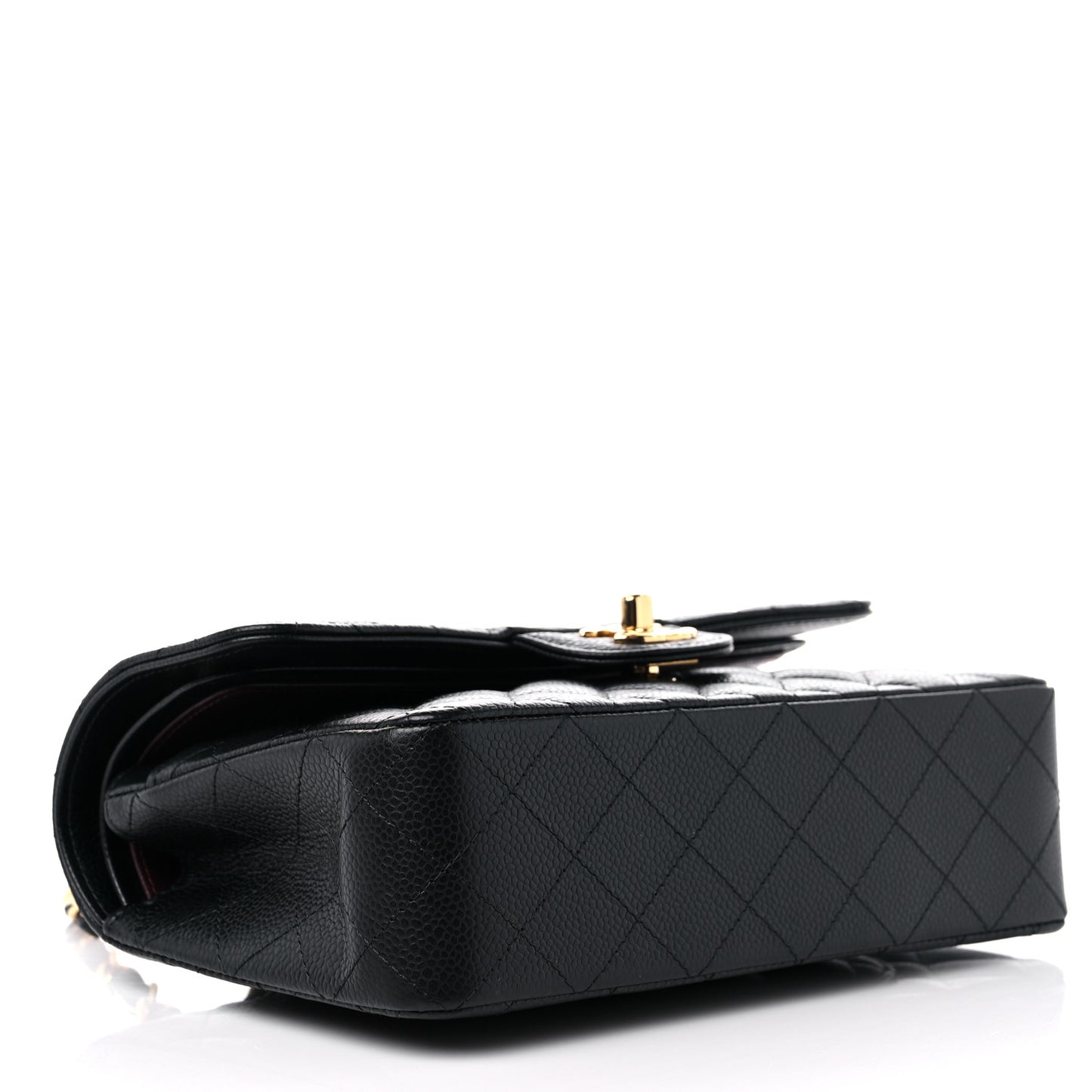Caviar Quilted Small Double Flap Black