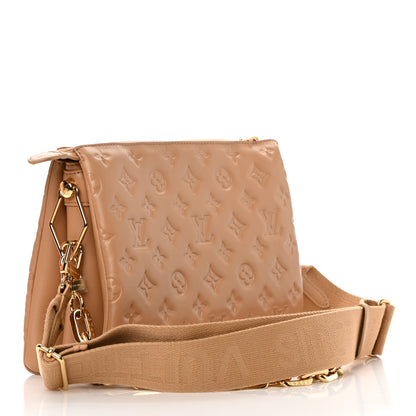 Louis Vuitton Lambskin Embossed Monogram Coussin PM Camel 3 of 12