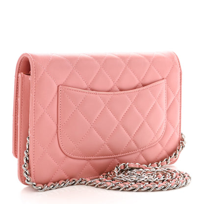Chanel Lambskin Quilted Wallet On Chain WOC Pink 3 of 12