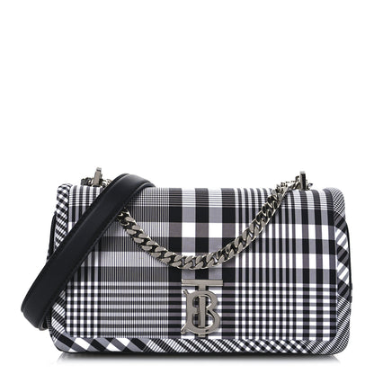 Burberry Nylon Check Small Lola Bag Black White 1 of 12