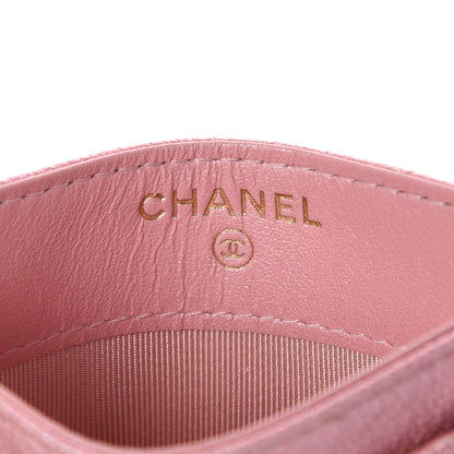Chanel Iridescent Caviar Quilted Card Holder Rose Pink 6 of 9