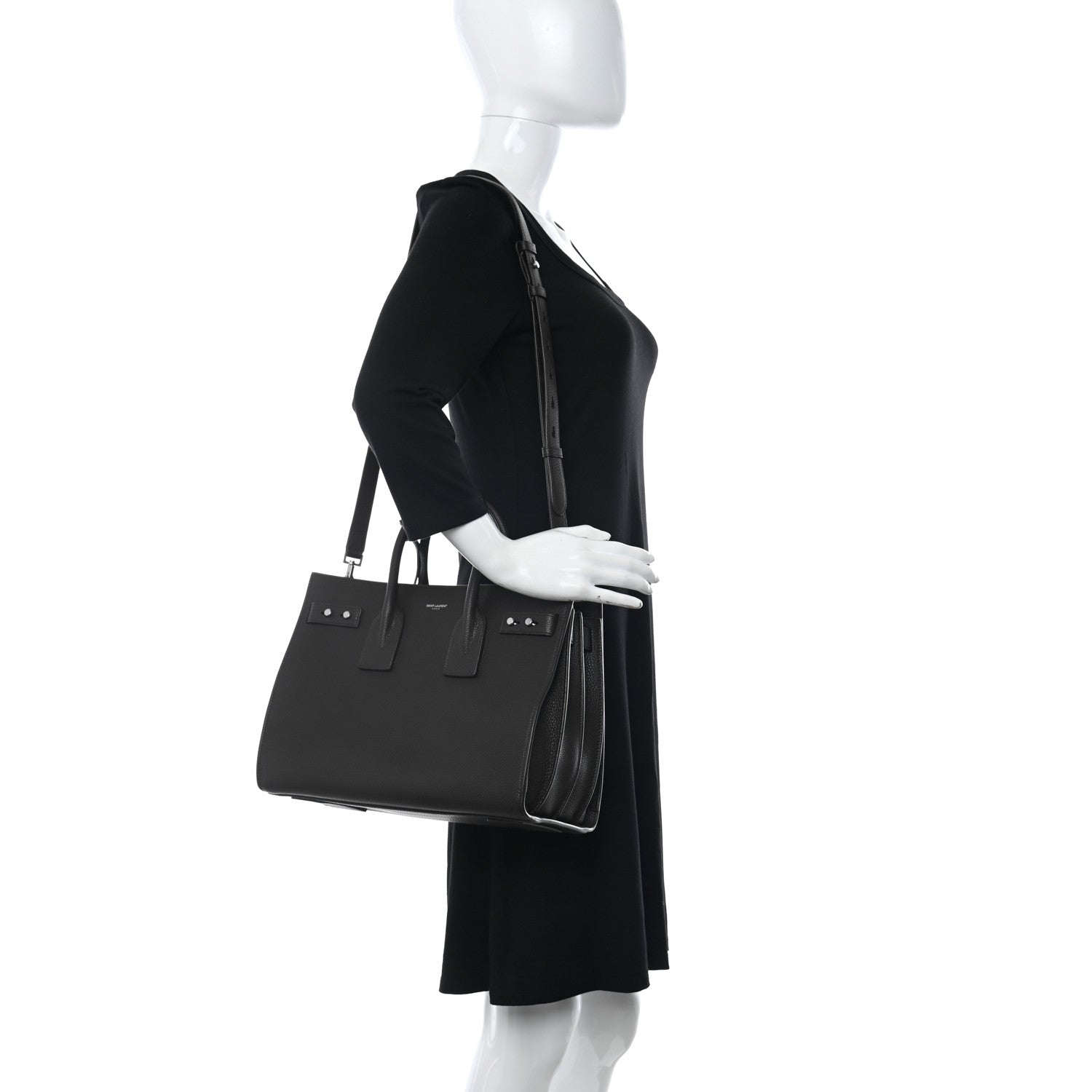 Saint Laurent Grained Calfskin Small Supple Sac De Jour Wood 2 of 12