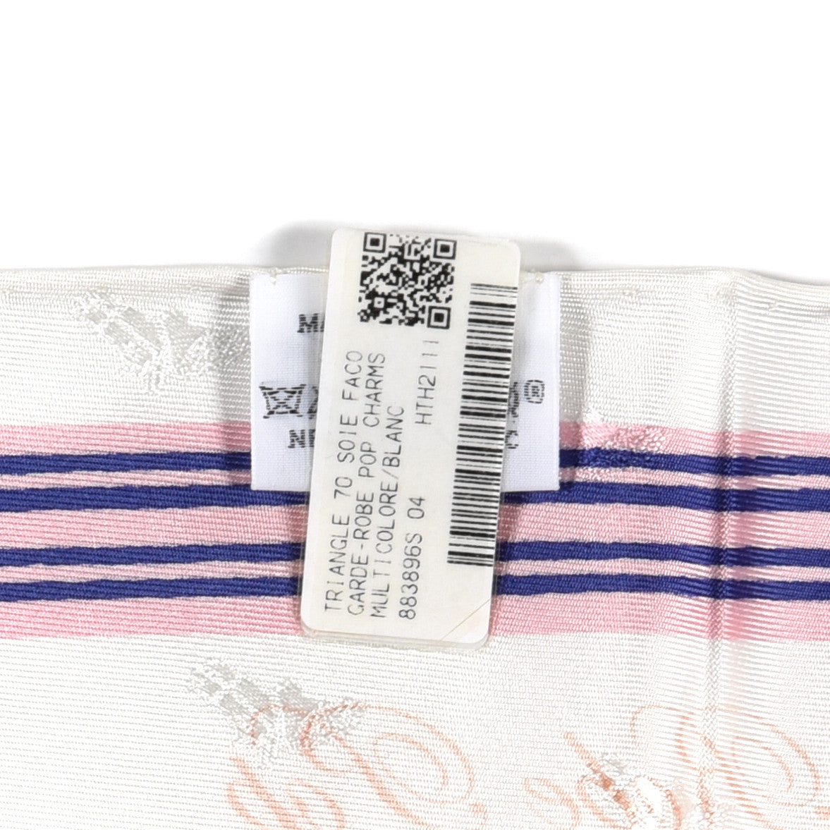 Silk Garde Robe Pop Charm Triangle Scarf 70 Multicolor White