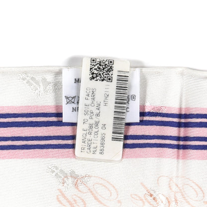 Hermes Silk Garde Robe Pop Charm Triangle Scarf 70 Multicolor White 5 of 5