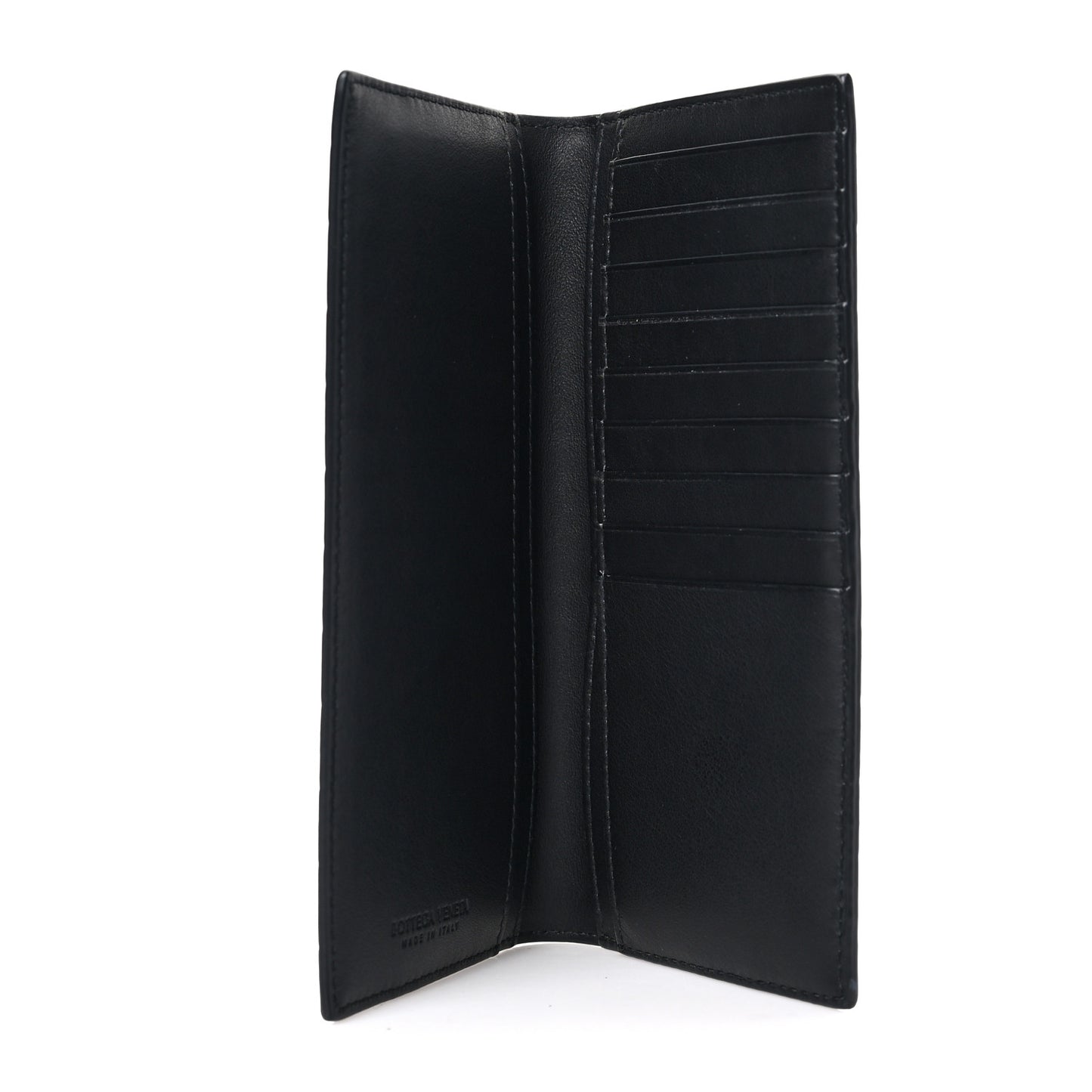Calfskin Grid Continental Wallet Black