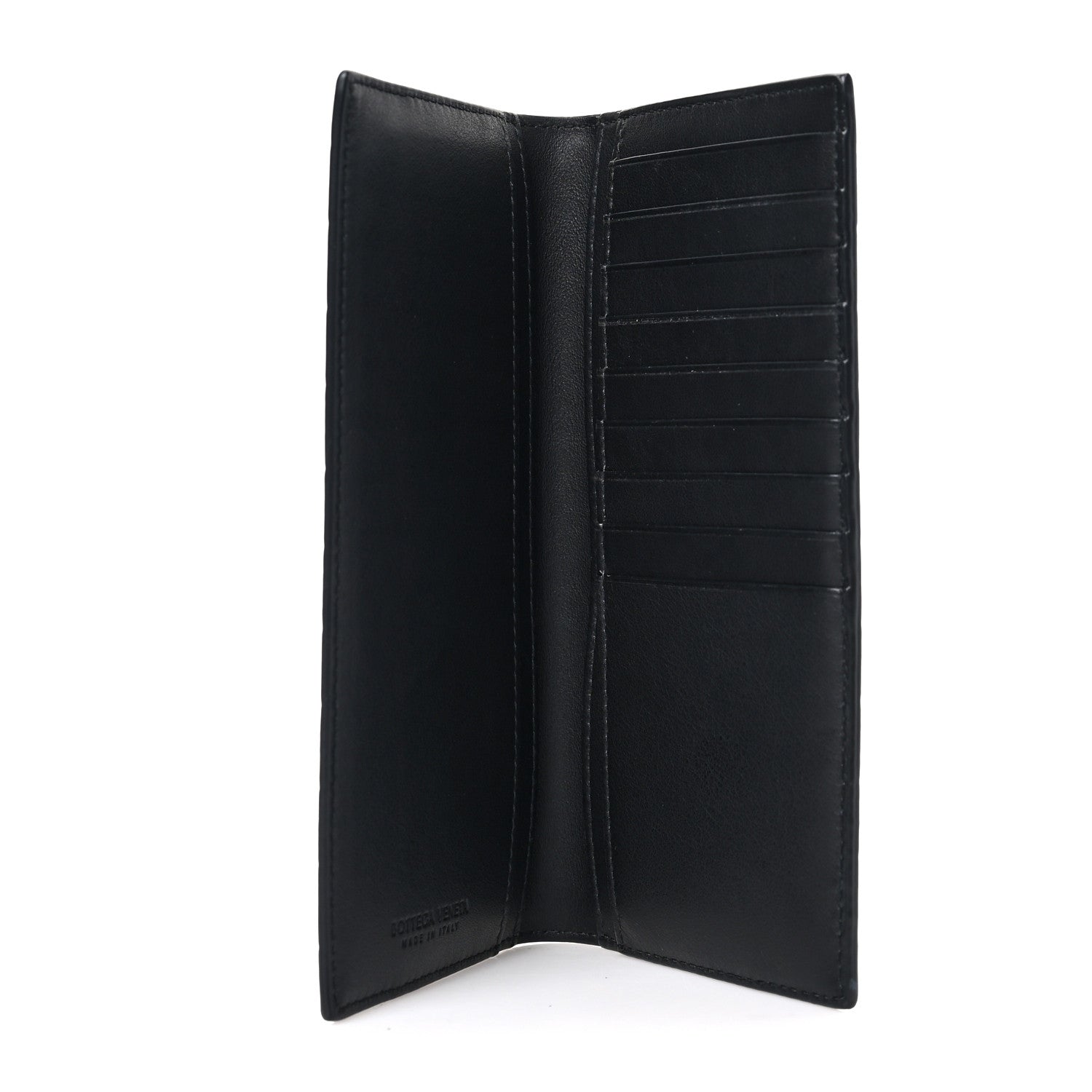 Bottega Veneta Calfskin Grid Continental Wallet Black 5 of 6