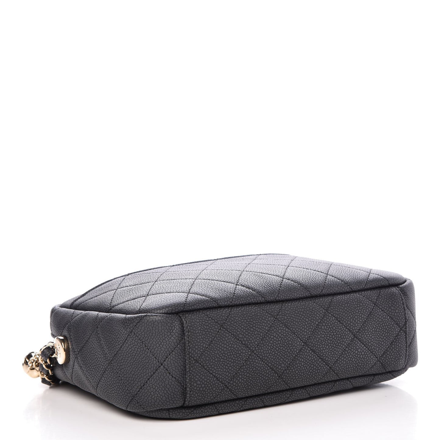 Caviar Quilted Medium Coco Tassel Camera Case Black