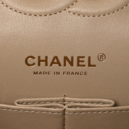 Chanel Iridescent Caviar Quilted Medium Double Flap Dark Beige 6 of 10