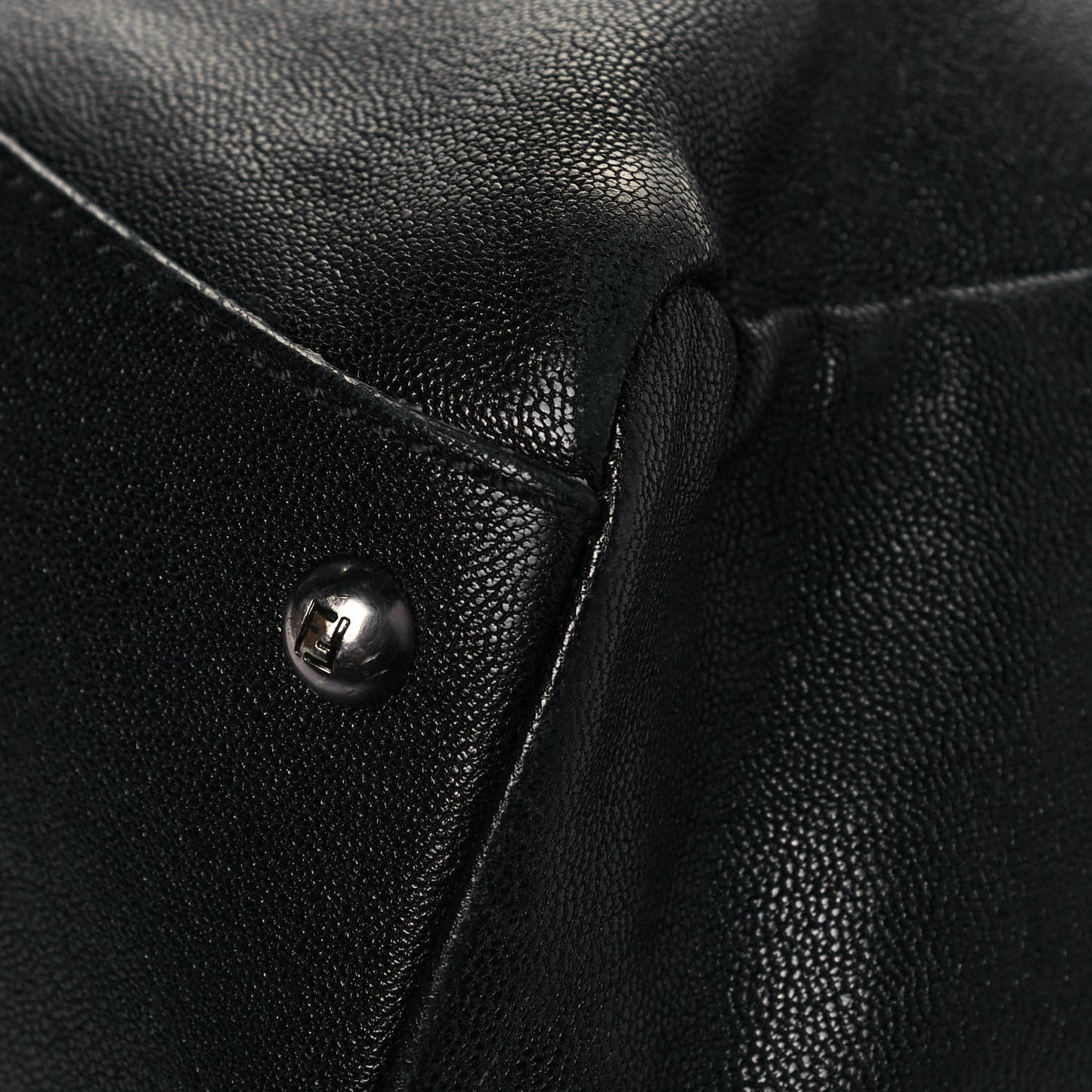 Goatskin Large Peekaboo Iconic Satchel Black Lampone
