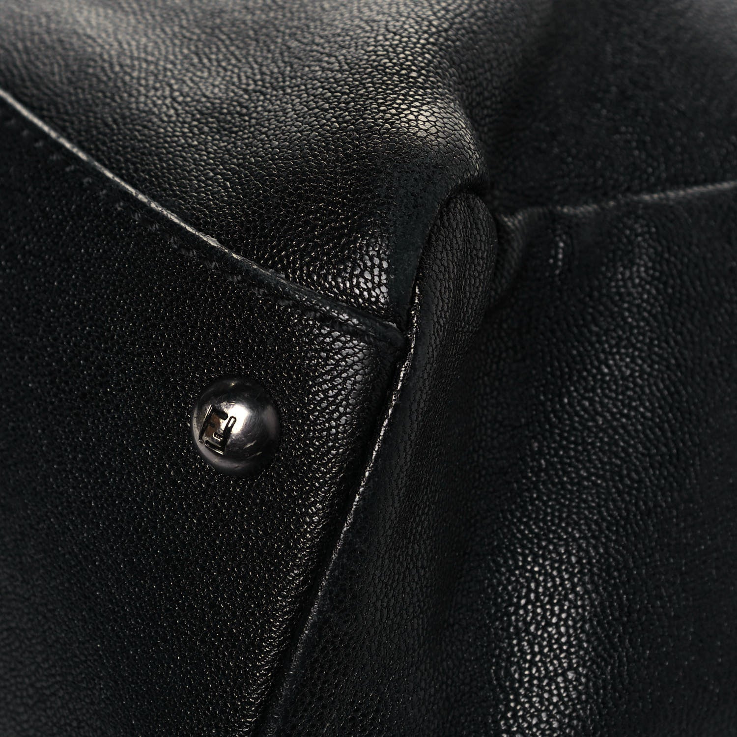 Fendi Goatskin Large Peekaboo Iconic Satchel Black Lampone 9 of 16