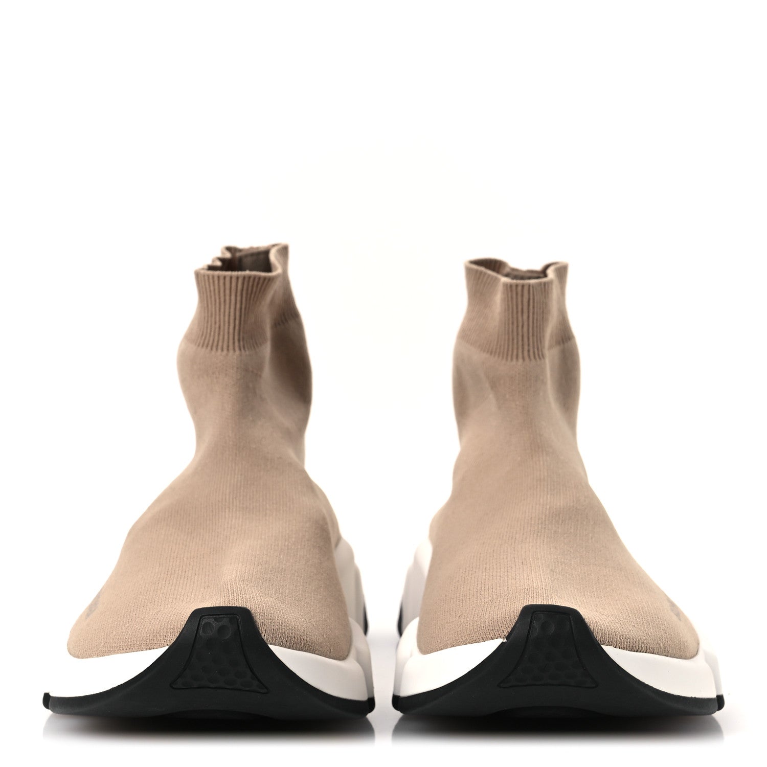 Balenciaga Neoprene Knit Bi-Color Sole Womens Speed Sneakers 40 Beige White Black 3 of 11