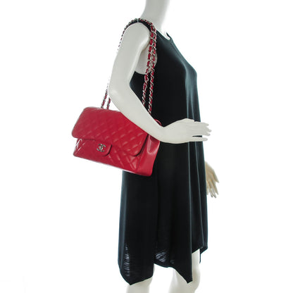Chanel Caviar Quilted Jumbo Single Flap Red 2 of 8