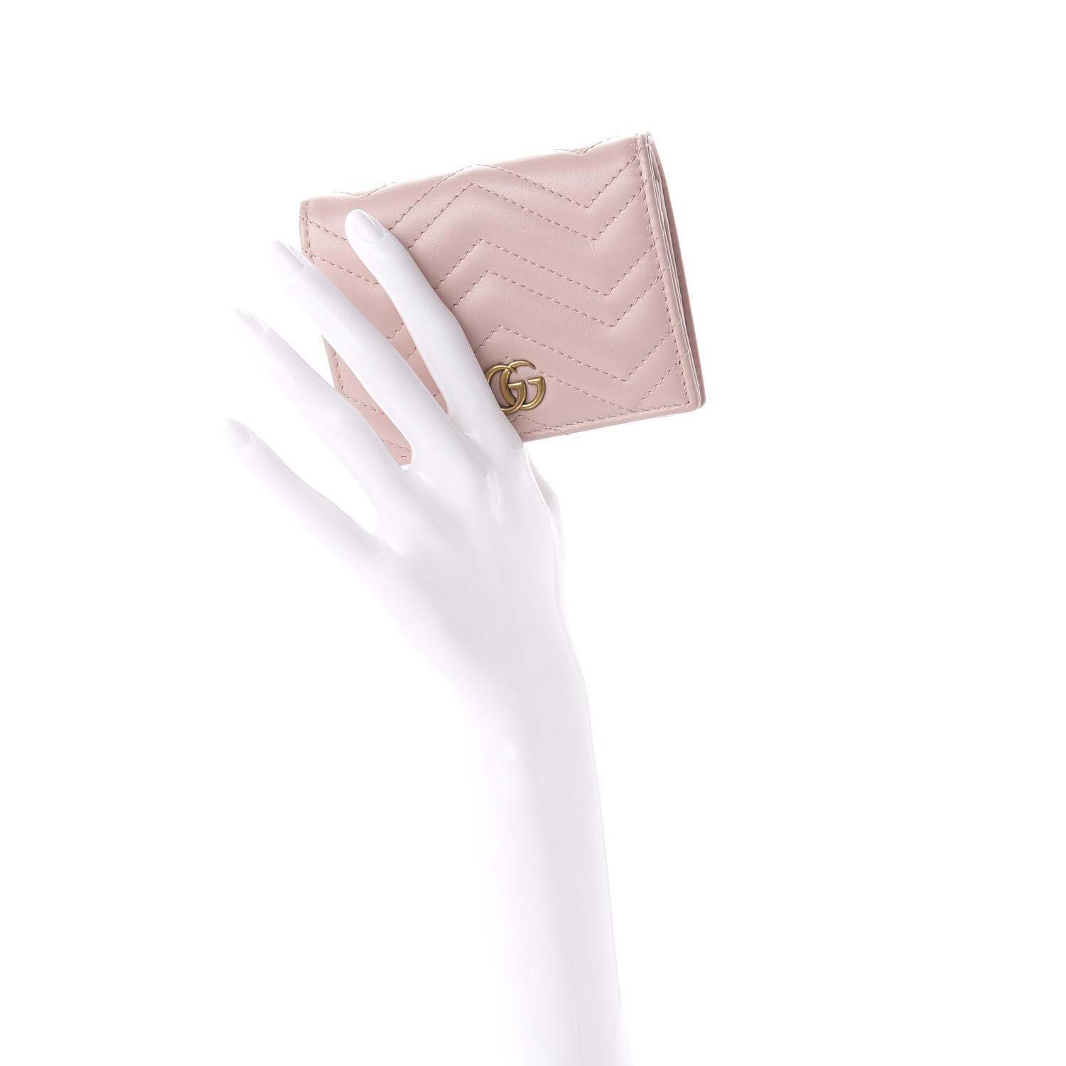 Gucci Calfskin Matelasse GG Marmont Card Case Perfect Pink 2 of 10