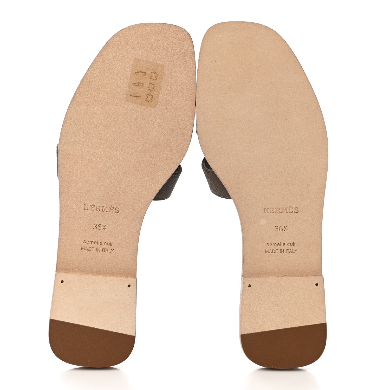 Hermes Epsom Oran Sandals 36.5 Etoupe 5 of 11