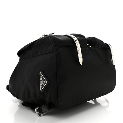 Prada Nylon New Vela Studded Backpack Black White 4 of 9