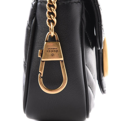 Gucci Calfskin Matelasse Super Mini GG Marmont Shoulder Bag Black 10 of 12