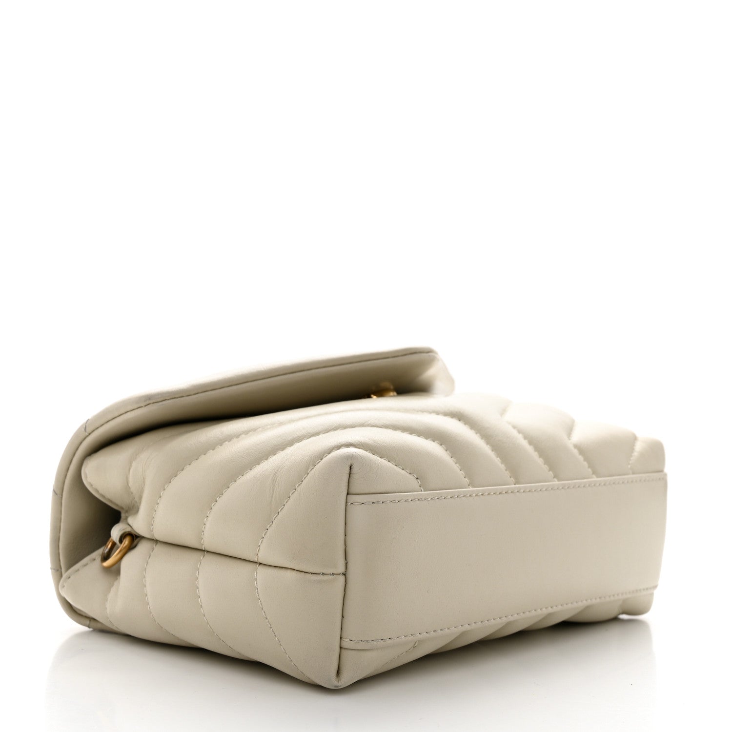 Saint Laurent Calfskin Y Quilted Monogram Toy Loulou Crossbody Bag Crema Soft 4 of 12