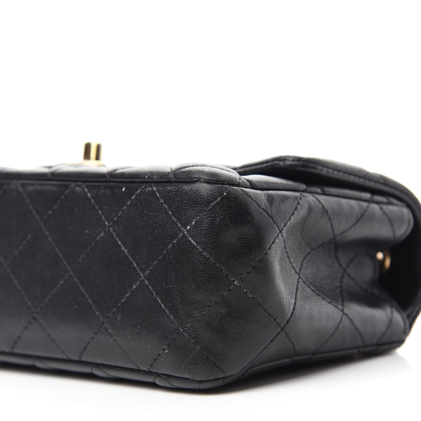 Lambskin Quilted Mini Rectangular Flap Black