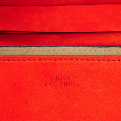 Chloe Suede Smooth Calfskin Mini Drew Shoulder Bag Plaid Red Black 5 of 8
