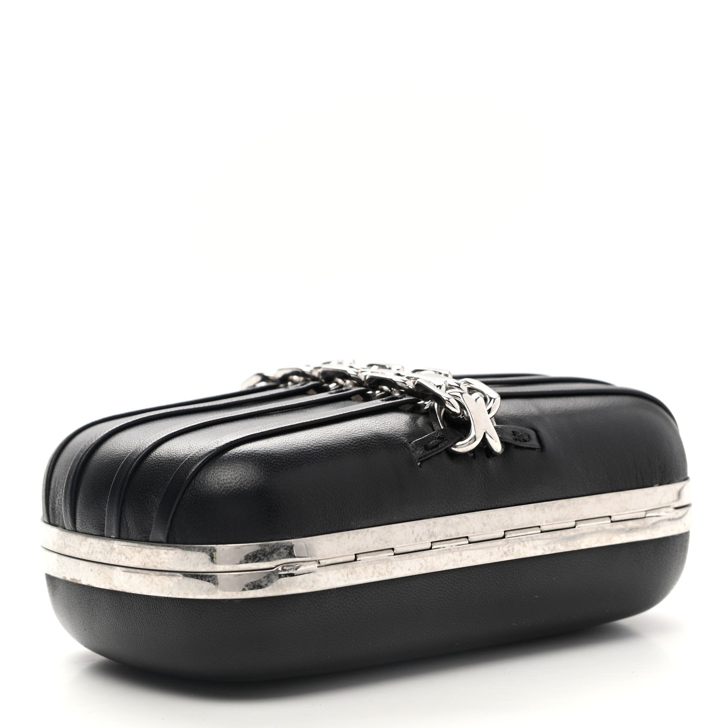Alexander McQueen Nappa Skull Chain Box Clutch Black 4 of 7