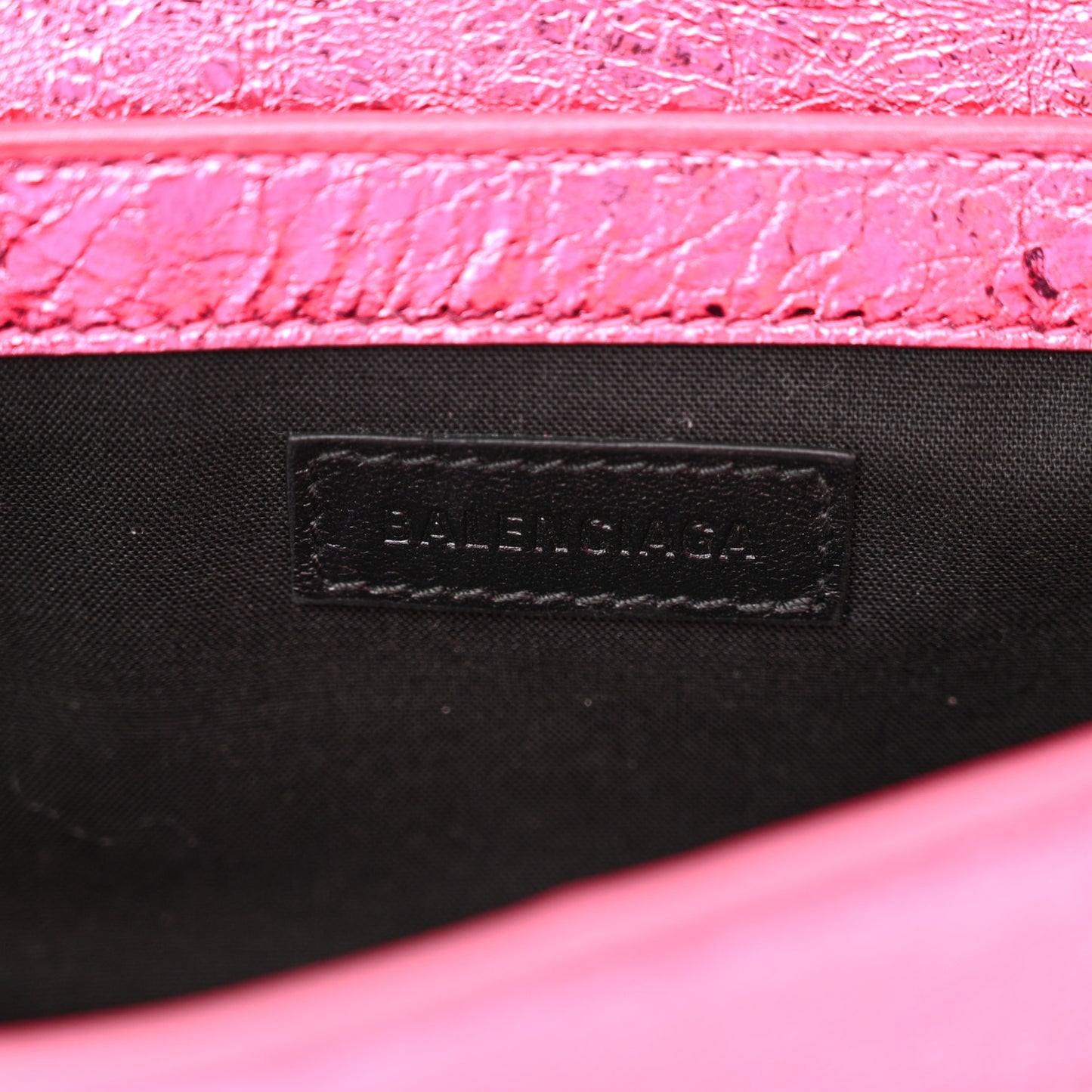 Metallic Agneau Arena Le Cagole Sling Bag XS Pink