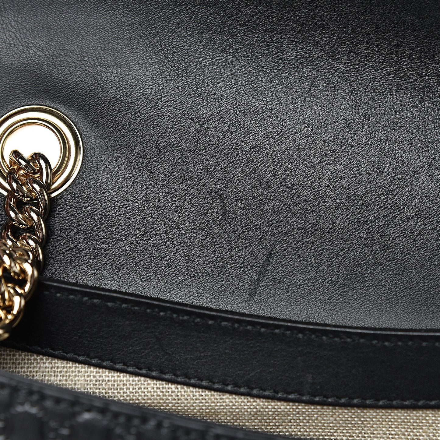 Microguccissima Medium Emily Chain Shoulder Bag Black