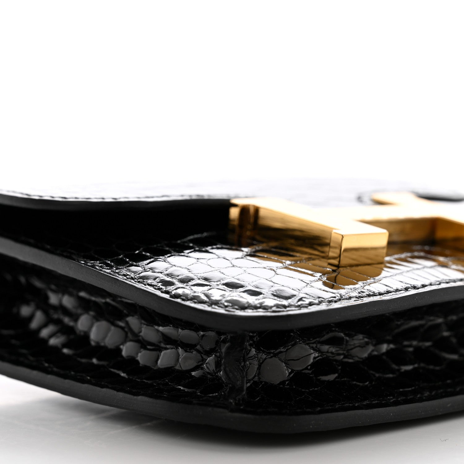 Hermes Shiny Alligator Constance Slim Wallet Black 10 of 12