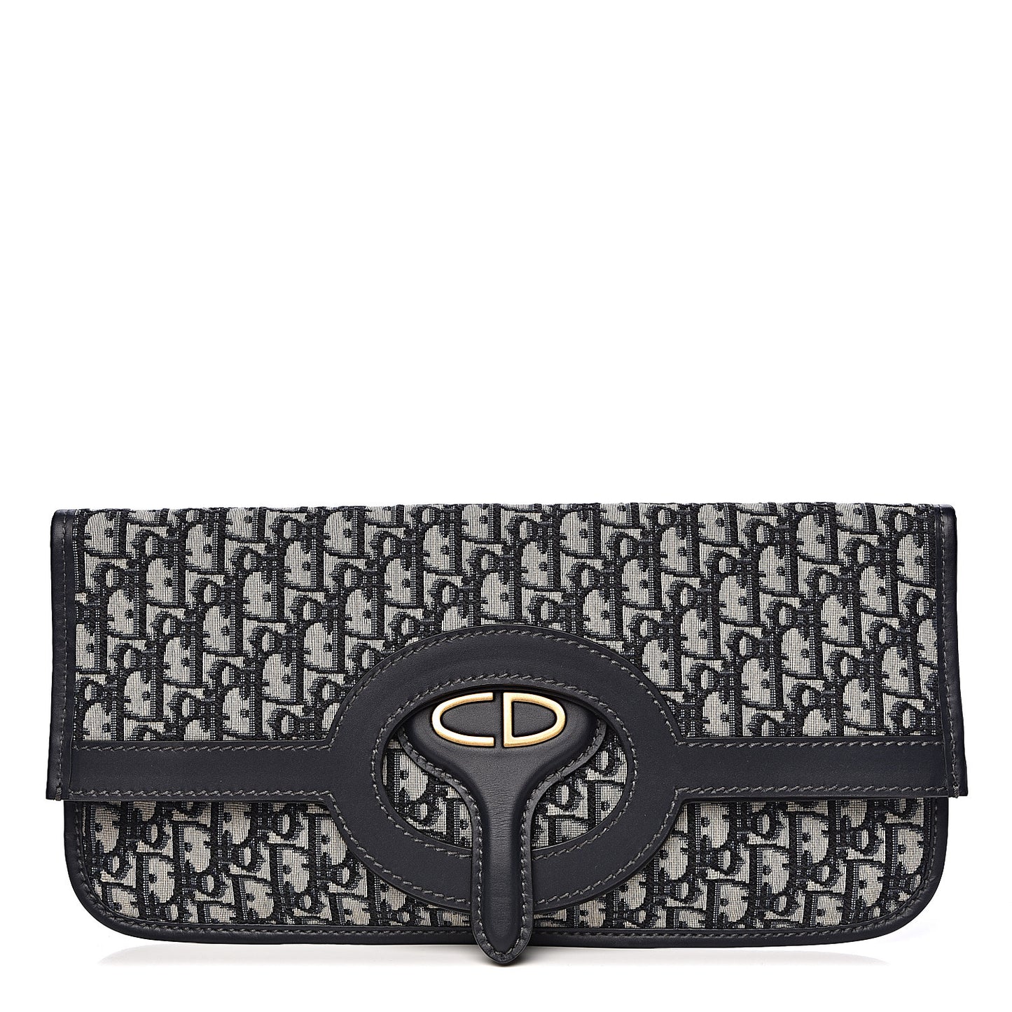 Oblique Fold Over Clutch Blue