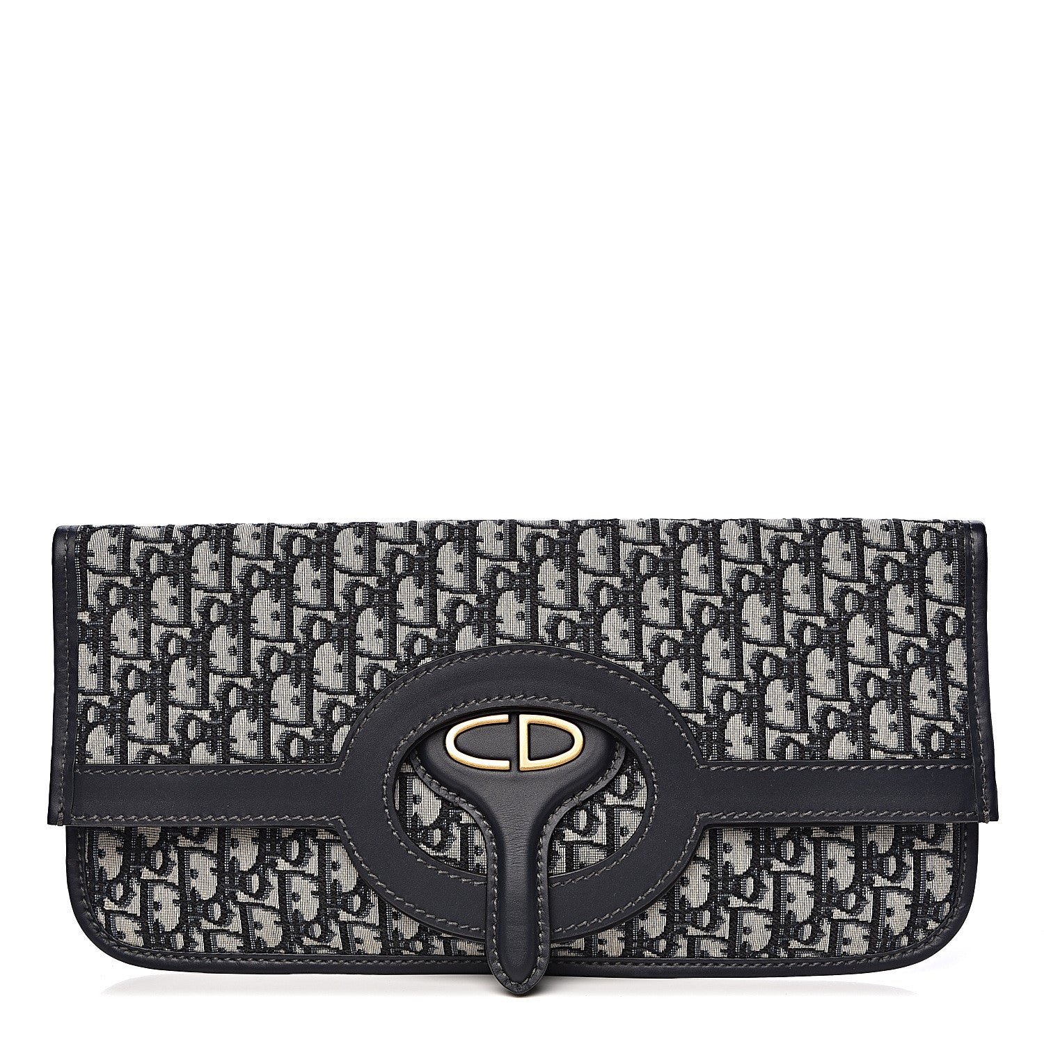 Christian Dior Oblique Fold Over Clutch Blue 1 of 12