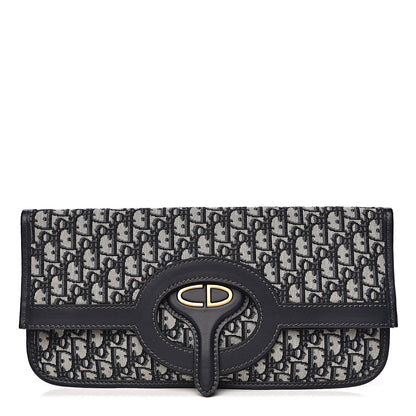 Christian Dior Oblique Fold Over Clutch Blue 1 of 12