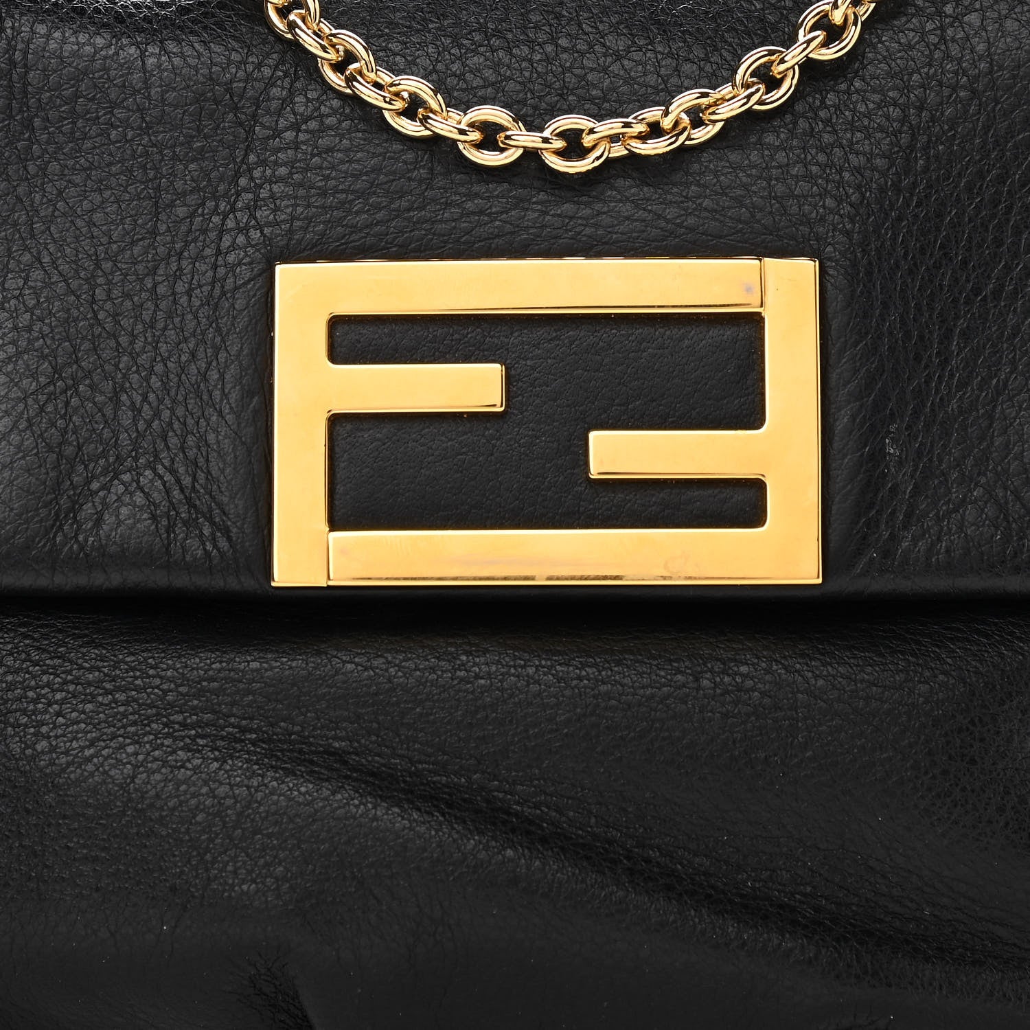 Fendi Vitello Flamingo Fendista Pouchette Crossbody Black 9 of 12