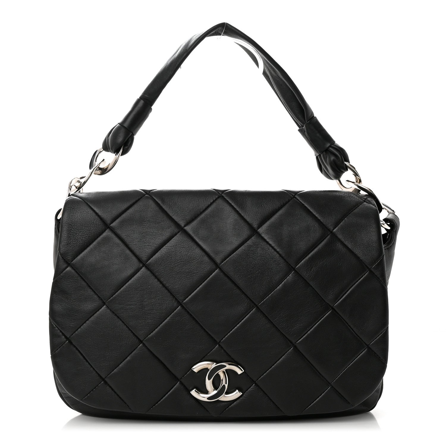 Chanel Lambskin Quilted Enamel CC Pillow Soft Flap Black 1 of 15