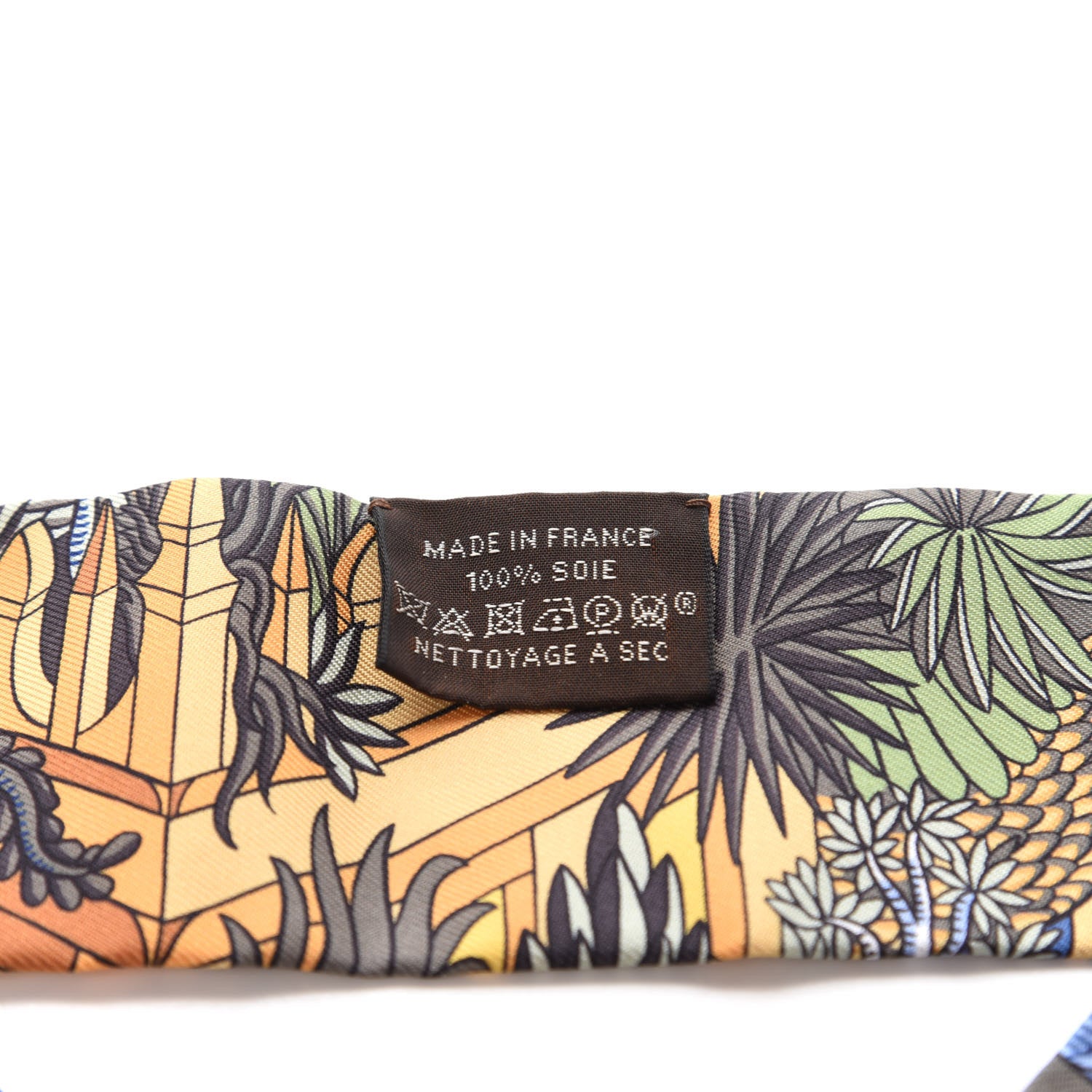 Hermes Silk Animapolis Twilly Ocre Bleu Vert 2 of 4
