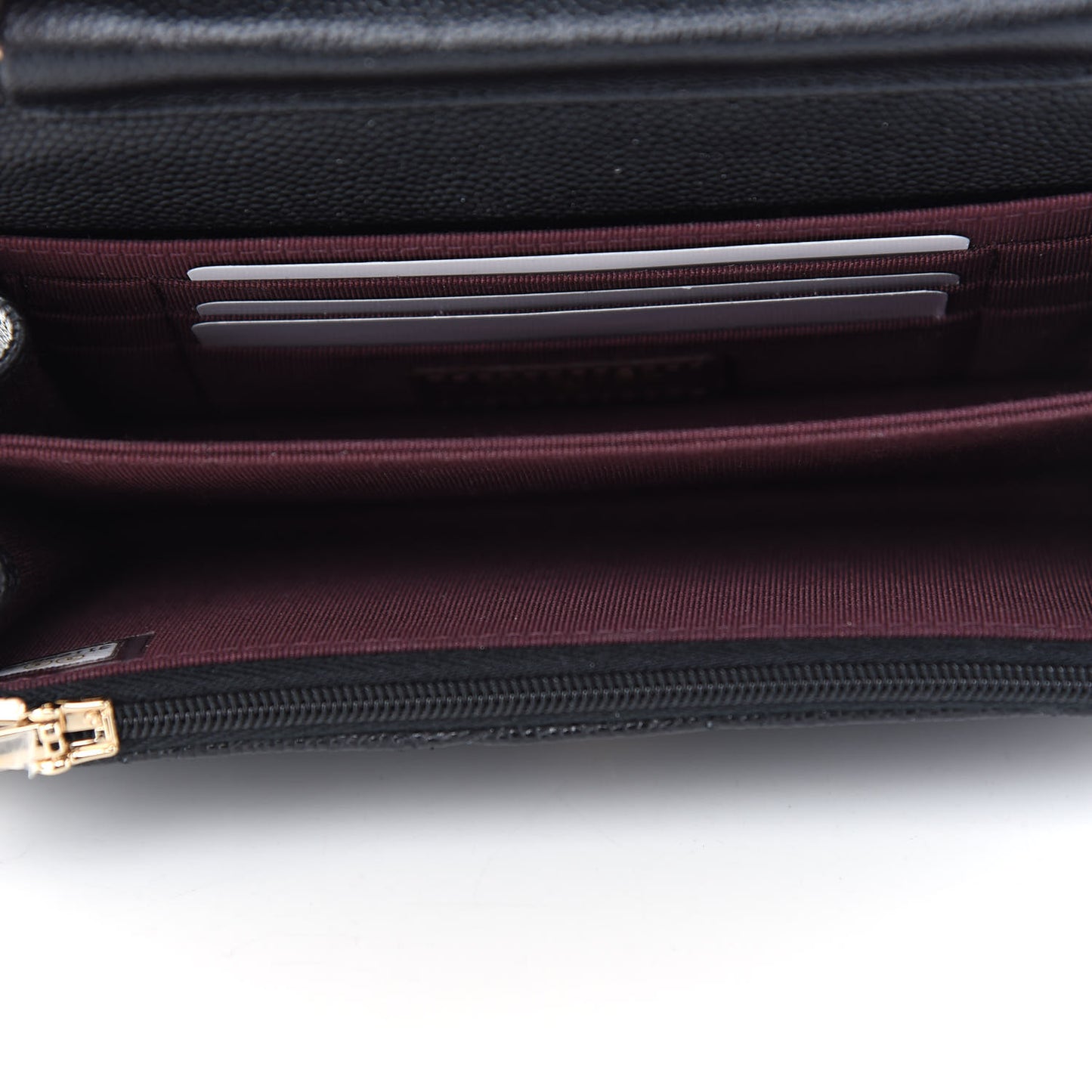 Caviar Quilted Mini Wallet On Chain WOC Black